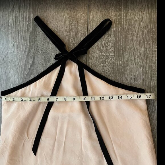 Cami NYC Blush and Black Silk Cami The Hayden- velvet bow - Picture 2 of 6